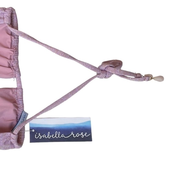 SOLD❗️Pink Bikini Isabella Rose Quartz Metallic Halter Marseille Triangle Top - Picture 4 of 9